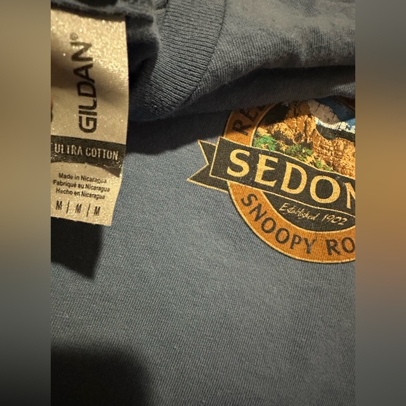 Gildan Blue Long Sleeve Tee with Sedona Graphic on Front and Back 100% Cotton - Picture 3 of 5